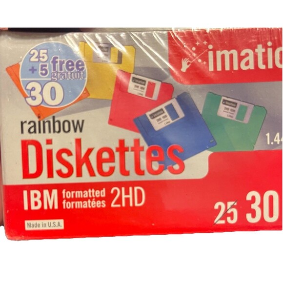 VTG Imation 2HD IBM Formatted Floppy Disks 30 Colored Diskettes 1.44 MB NIB - Picture 8 of 9